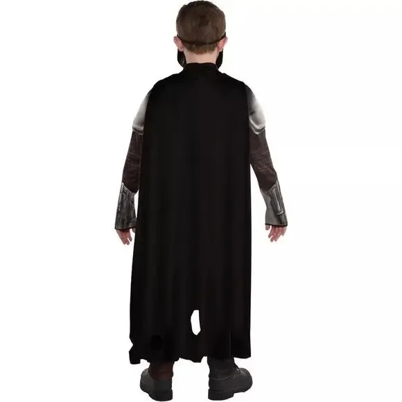 Kids' Disney Star Wars Mandalorian Black Jumpsuit Mask Halloween Costume L 12/14 - Picture 3 of 5